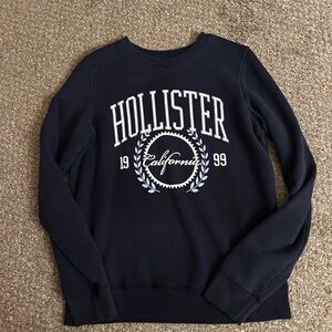 Hollister Navy Crewneck with White California Graphic